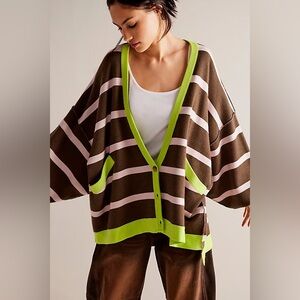 NWT FREE PEOPLE WE THE FREE Manny Cardi Brown MSRP $248 Size XS Oversized